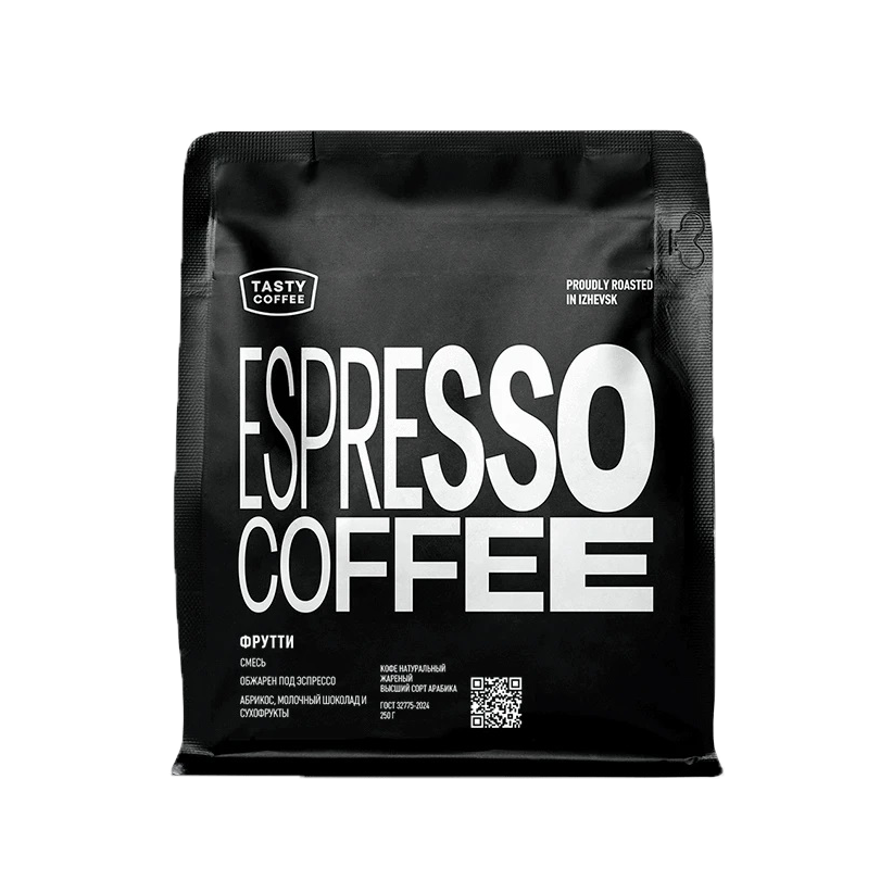 Кофе для эспрессо молотый "Фрутти", 250г, Tasty Coffee